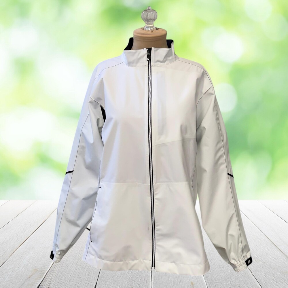 FOOTJOY DryJoys Rain Jacket Golf Tennis Pickleball Water Resistant White Size XL